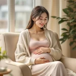 30代女性が朝の光の中で女の子の産み分けについて穏やかに考えるシーン｜経産婦が第二子に女の子を希望しているイメージ
