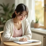 妊娠検査薬のタイミングを思案する30代女性のイメージ｜生理予定日が近づきそわそわする妊活中の女性