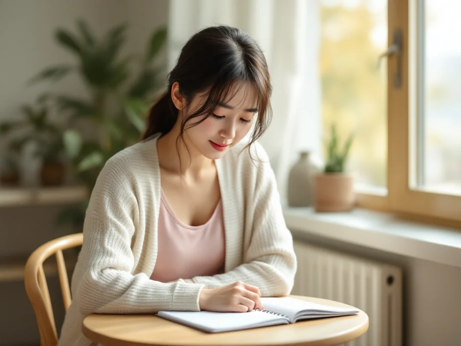 妊娠検査薬のタイミングを思案する30代女性のイメージ｜生理予定日が近づきそわそわする妊活中の女性