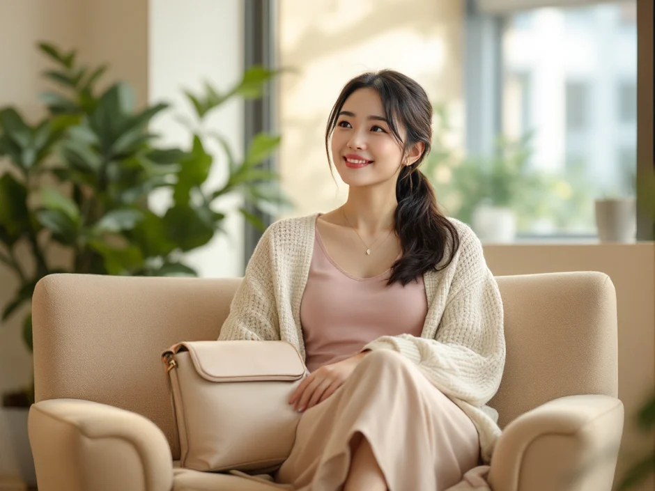 陽性のあと落ち着いて婦人科を受診する30代女性のイメージ