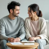30代後半の女性がパートナーと検査結果を前に穏やかに話し合うシーン｜精子の質と夫婦の合意形成