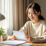 30代女性が朝のやさしい光の中で基礎体温計とカレンダーを前に妊活を考えているシーン