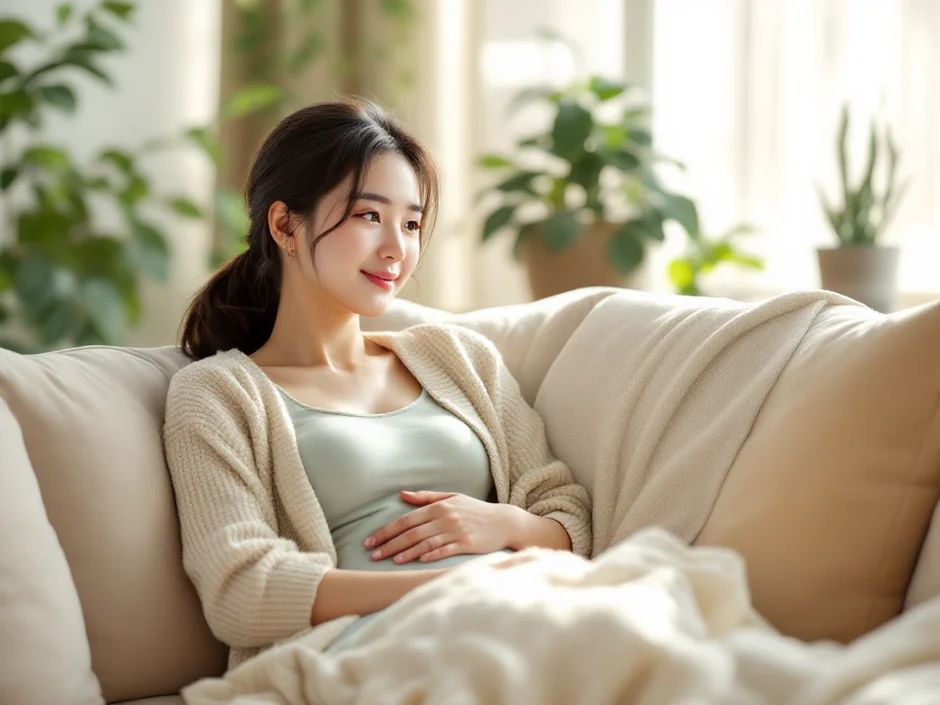 ちなみが妊娠初期の体調に不安を抱える読者に寄り添うイメージ｜元看護師の体験談セクション