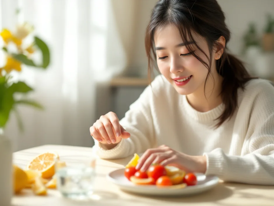 つわり中に食べやすいさっぱりした食べ物や水分補給のイメージ|少量頻回でつらさをやわらげる工夫