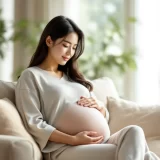妊娠後期にソファで足を上げて足首をさする妊婦。妊婦のむくみの原因・解消法・受診目安を解説する記事のイメージ