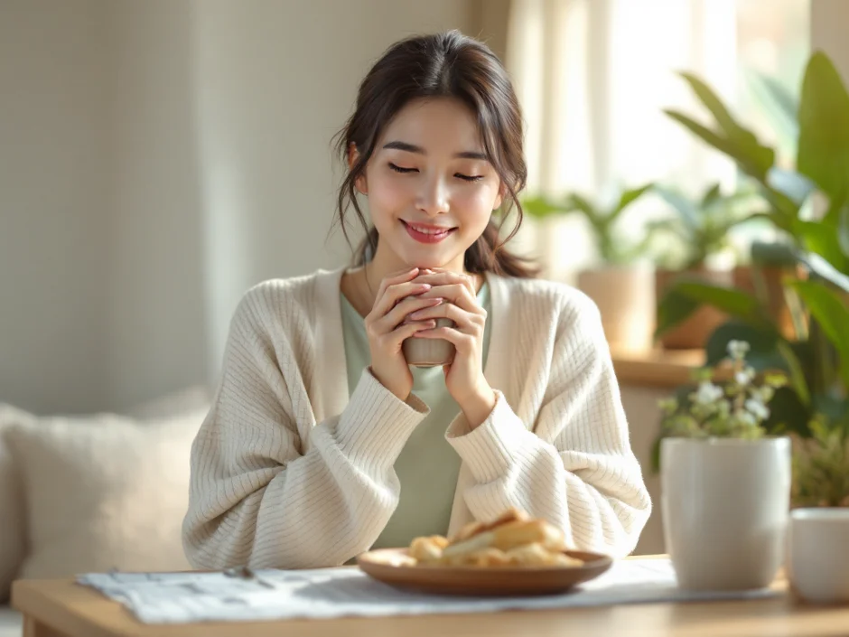 妊娠中の食事とおだやかに向き合う女性のイメージ|ちなみの体験談