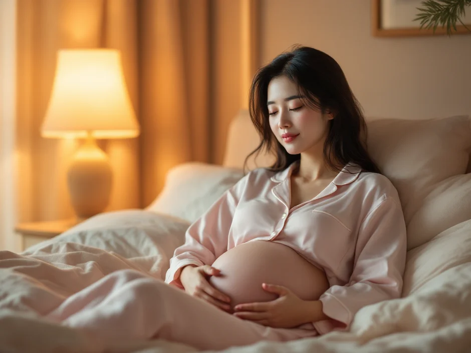 妊娠中に夜のトイレで眠れない悩みを抱える妊婦さんのイメージ