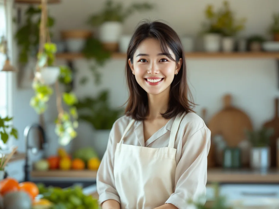 ちなみがキッチンで読者に語りかけているイメージ｜元看護師の体験談セクション
