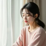 窓辺で静かに考えごとをする女性のイメージ｜産後に夫婦関係の変化を感じている時間を表すシーン