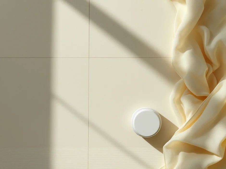 白い容器とガーゼのイメージ｜おうちでできる便秘のケアを考えるシーン