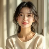 窓辺で穏やかな表情をした女性のイメージ｜お食い初めの準備を考えるシーン