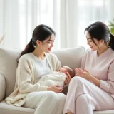 助産師に相談する産後のママのイメージ｜乳腺炎のなりかけで助産師に相談するシーン