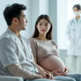 医師の説明を夫婦で聞く妊婦さんのイメージ｜前置胎盤の診断を受けるシーン